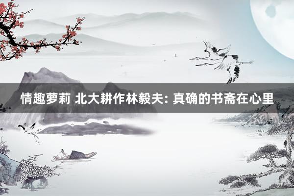 情趣萝莉 北大耕作林毅夫: 真确的书斋在心里