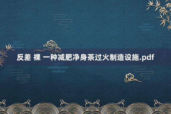 反差 裸 一种减肥净身茶过火制造设施.pdf